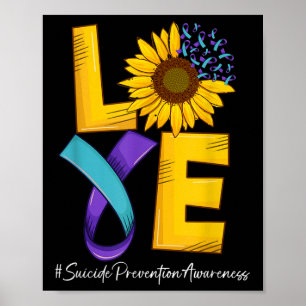 Poster Amour de Tournesol Ruban Sarcelle & Violet Sui