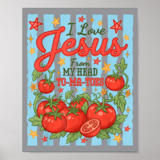 Poster Amour drôle Jésus de la tête aux pieds drôle