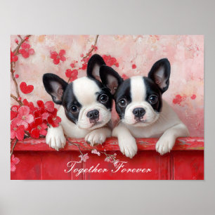Poster Amour du chiot. avec texte personnalisable