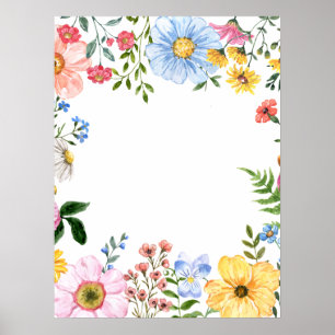 Poster Amour en Fleur Bienvenue à la garden-party de mari