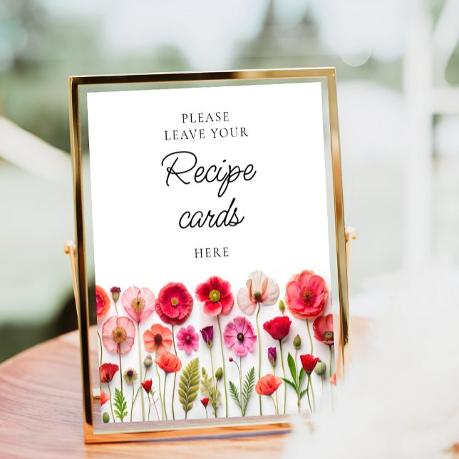 Poster Amour en Fleur Laissez votre carte de recette ici (Créateur téléchargé)