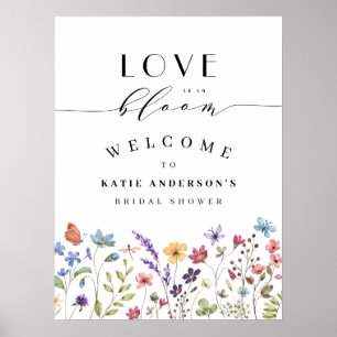 Poster Amour en Fleurs Fête de Mariage Florale Printanièr