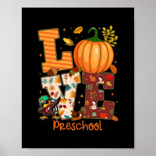 Poster Amour Enseignante Maternelle Dinde Action de Grâce