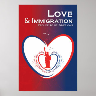 Poster Amour et Immigration - USA