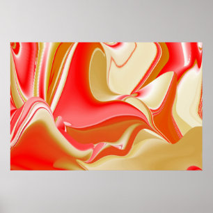Poster Amour et Or Abstrait 3D Rainbowart