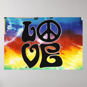 Poster Amour et paix 60s rétros