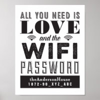 Amour et WiFi Mot de passe Guest Room Art