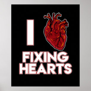 Poster Amour Fixer Coeurs Chirurgie Chirurgie Médecin Méd