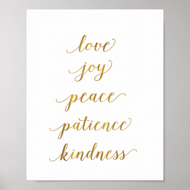 Poster amour, joie, paix, patience, gentillesse - art imp (Devant)