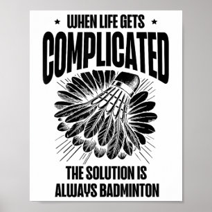 Poster Amour Joueur Badminton Amour Shuttle Design