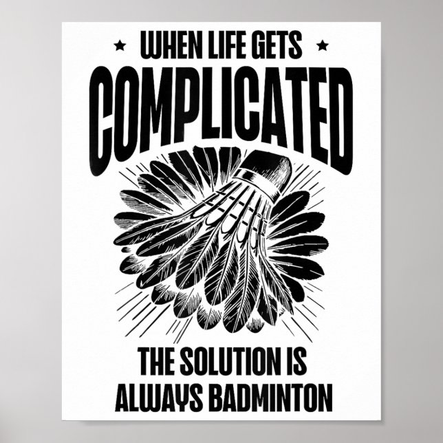 Poster Amour Joueur Badminton Amour Shuttle Design (Devant)