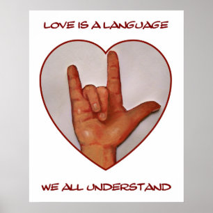 POSTER AMOUR : LANGUE DES SIGNES AMÉRICAINE : COEUR