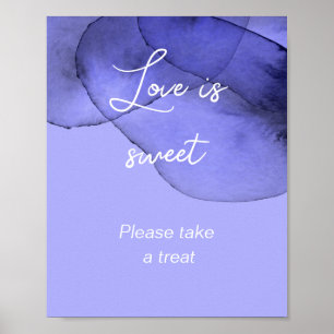 Poster Amour lavande violet bleu est doux douche de marié