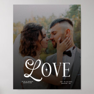 Poster Amour Moderne Monogramme de Mariage Personnalisé p