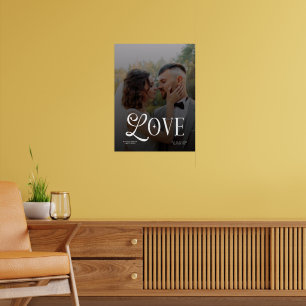 Poster Amour Moderne Monogramme de Mariage Photo Personna