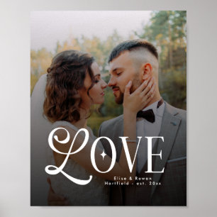 Poster Amour Moderne Monogramme Photo de mariage personna