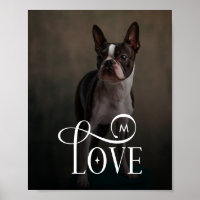 Amour Moderne Photo Monogramme Personnalisé pour C