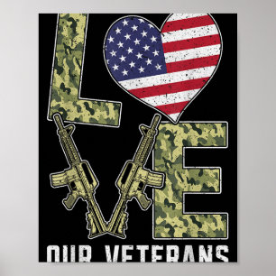 Poster Amour Notre Jour Des Anciens Combattants Fier Drap