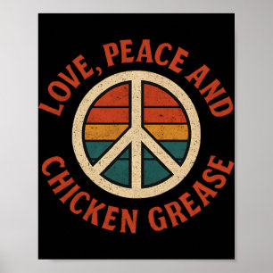 Poster Amour, Paix Et Graisse De Poulet - Signe De Paix V