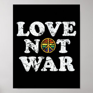 Poster Amour Pas Guerre Pro Paix Anti Guerre Vintage