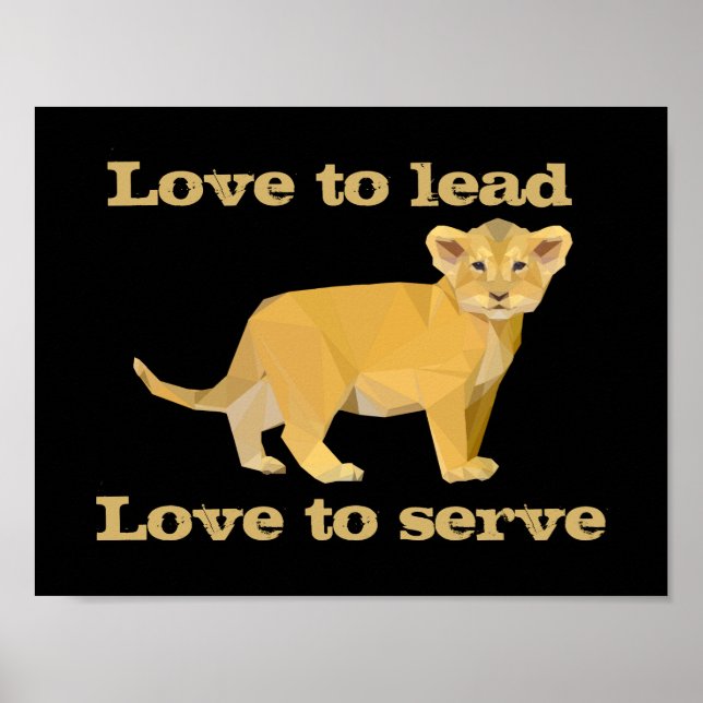 Poster Amour pour diriger l'amour pour servir le lion pet (Devant)