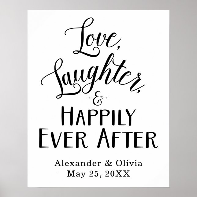 Poster Amour, rires et heureux pour toujours (Devant)