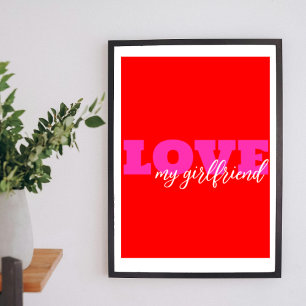 Poster Amour Rose (ajoutez votre texte) Cadeau de la Sain