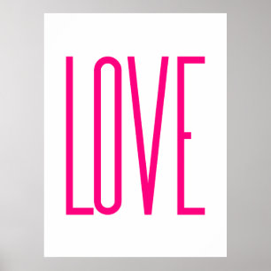 Poster Amour rose brillant moderne