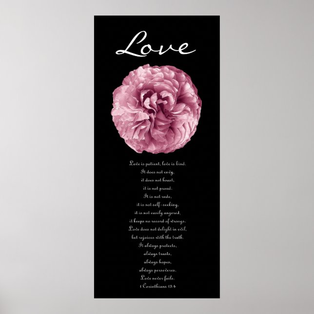 Poster Amour - Rose rose (Devant)