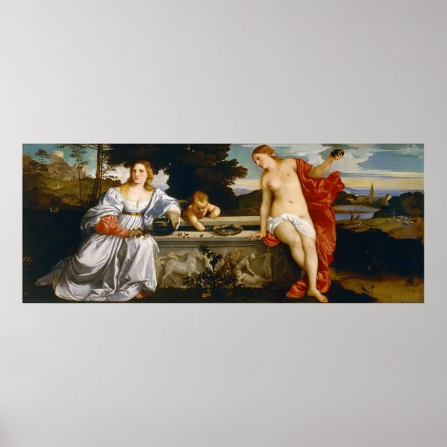 Poster Amour sacré et Profane Amour par Titien (Devant)