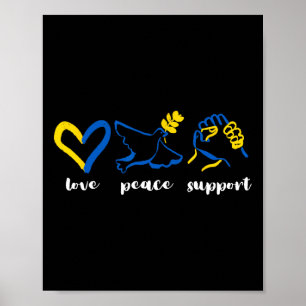 Poster Amour Soutien Paix Ukraine Sensibilisation Cœur Un