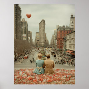 Poster Amour Vintage à New York