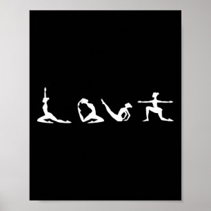 Poster Amour Yoga Typographie Mignon Pose de méditation Y