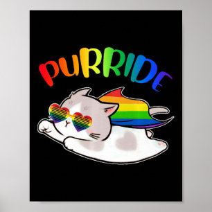 Poster Amoureux Ally Chat Purride Lgbtq Gay pride Rainbow