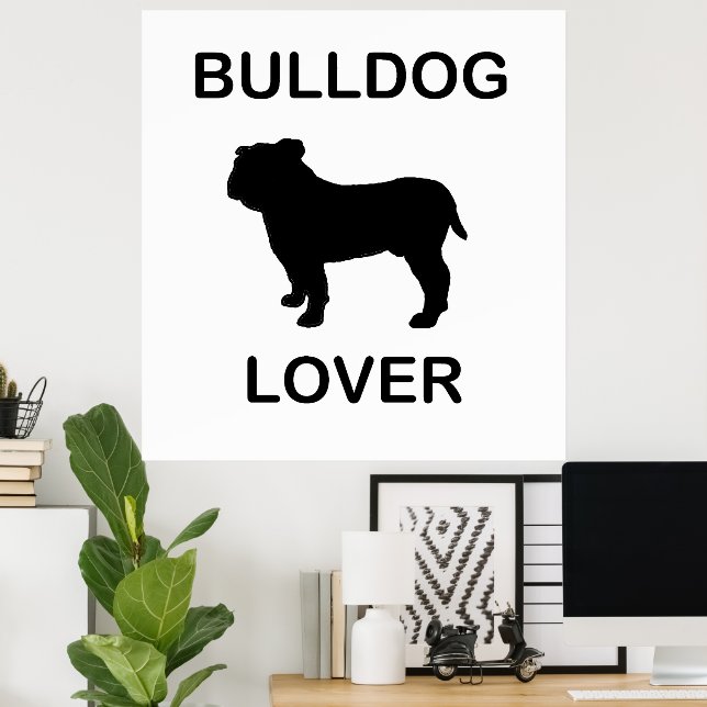 Poster amoureux de bulldog (Bureau à domicile)