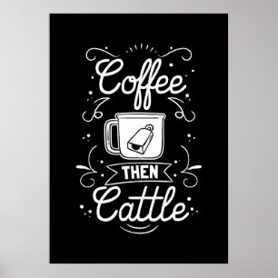 Poster Amoureux de café Café puis bétail