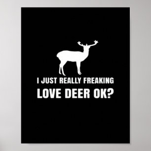 Poster Amoureux de cerfs mignons esthétique moderne tenda