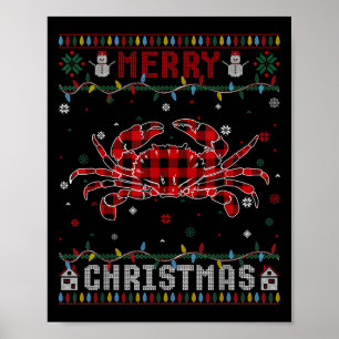 Poster Amoureux de crabe de Noël moche Noël Amateurs d'éc