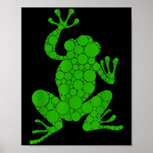 Poster Amoureux de grenouilles amusantes Polka Dot Art St