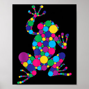 Poster Amoureux de grenouilles amusantes Polka Dot Art St