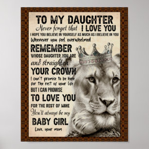 Poster Amoureux de la fille   À ma fille amour maman
