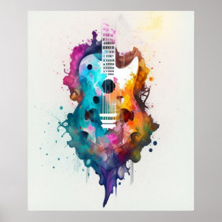 Poster amoureux de la musique-guitare