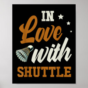 Poster Amoureux de l'enthousiaste de badminton avec volan