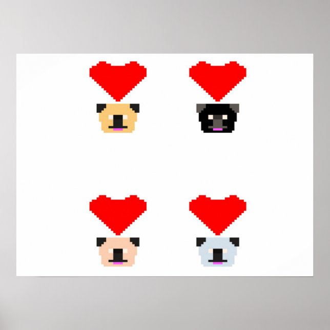 Poster Amoureux de les chiens carlins | L'amour de tous l (Devant)