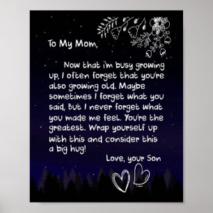 Poster Amoureux de maman  A Ma Mère, Je T'Aime Beaucoup