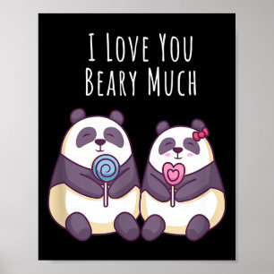 Poster Amoureux de Panda Petit Ami Petite Amie Saint Vale