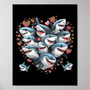 Poster Amoureux de requins plongeurs marins requins forma