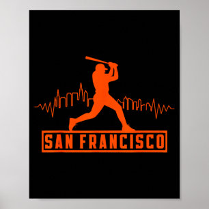 Poster Amoureux de San Francisco Ciel Rétro Batteur de Ba