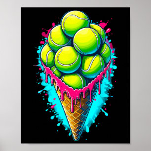 Poster Amoureux de Softball Crème Glacée Dégoulinante Sof