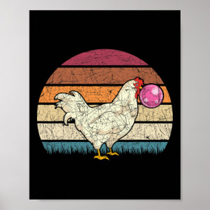 Poster Amoureux des Animaux de Ferme Drôle Bubble Gum Ros